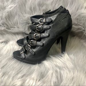 Black Strappy stiletto heels with buckles size 9